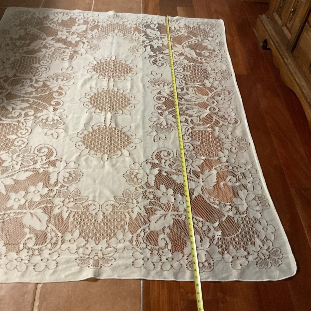 Unbranded Tablecloth Home 75x57 White Excellent Floral Lace Rectangle Brazil